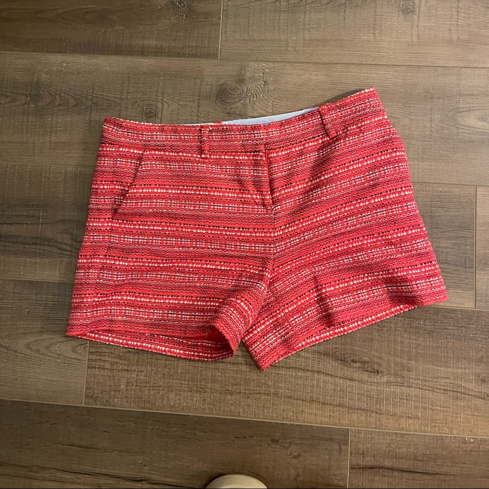 Red white and blue woven shorts